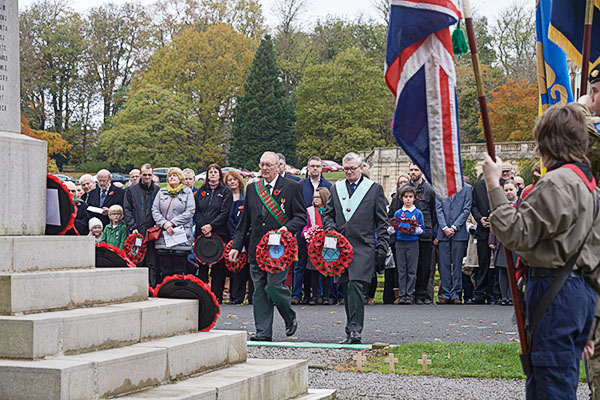 Masons Wreath Laying in the grounds of the Bowes Museum